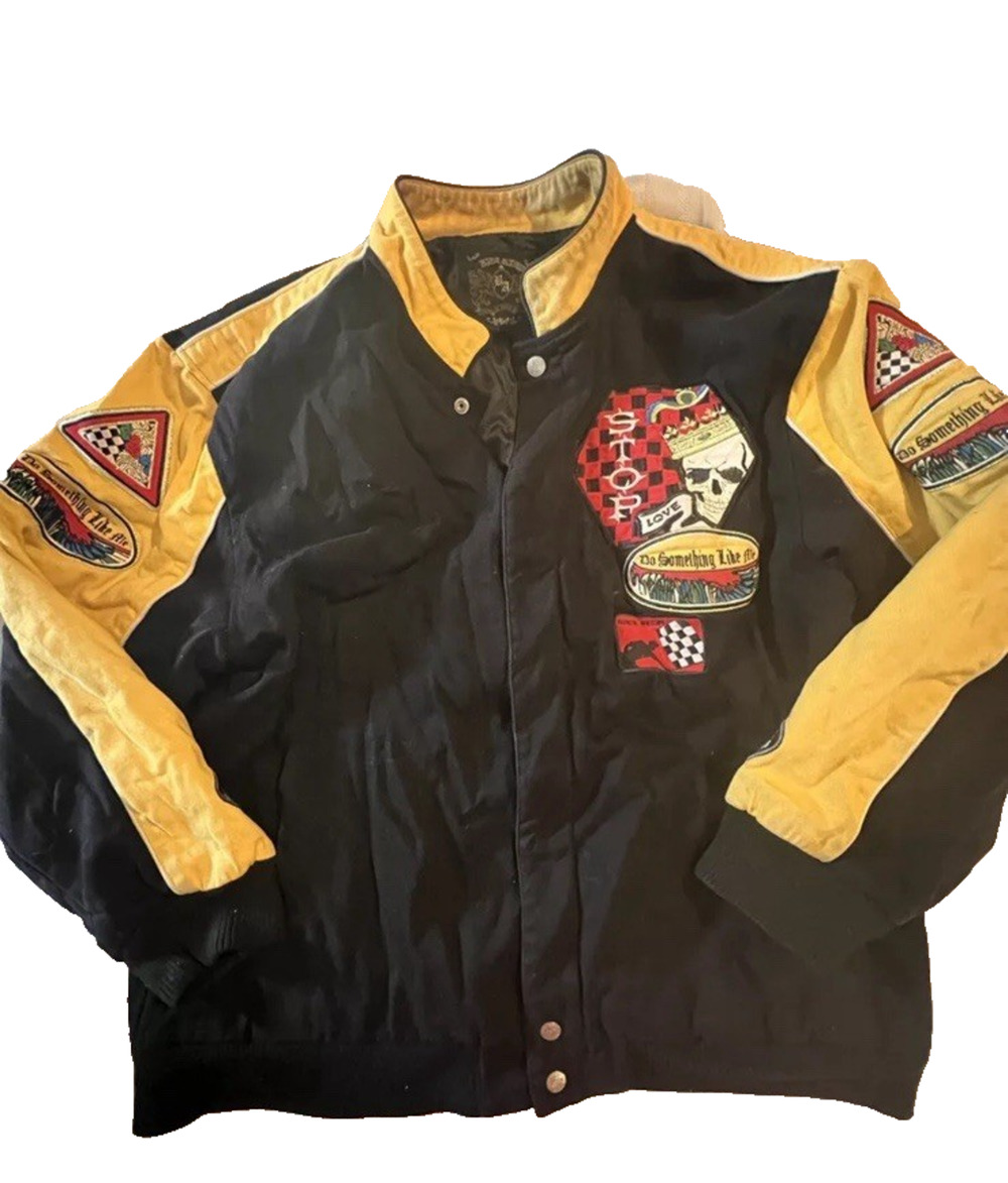 Vintage Blue Axes Full Button Tag Mens Jacket Size 3 XL (0046)